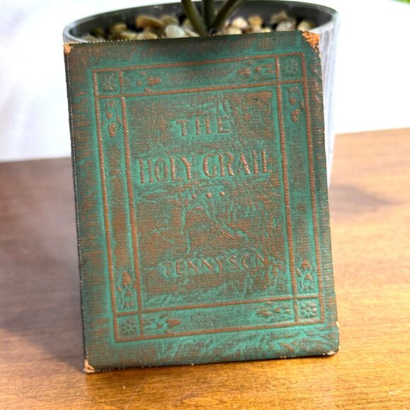 Antique Little Leather Library Book The Holy Grail Alfred Tennyson Green 1900 - Picture 1 of 5